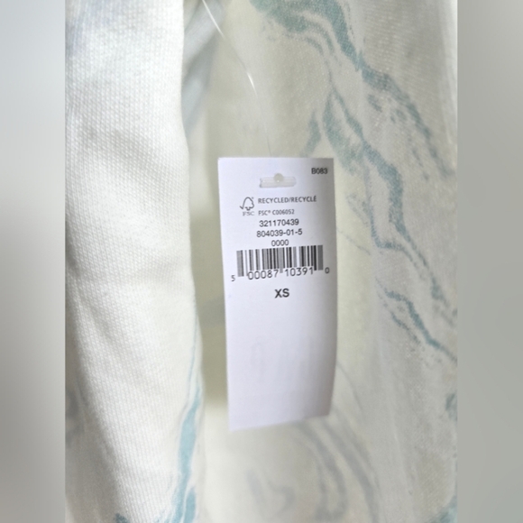 NWT! GAP, Logo Sweatshirt With Hood, White/Blue Swirl, Size XS - Picture 9 of 10